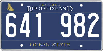 RI license plate 641982