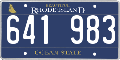 RI license plate 641983