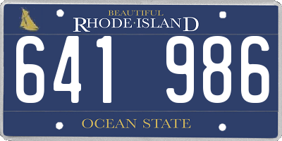 RI license plate 641986