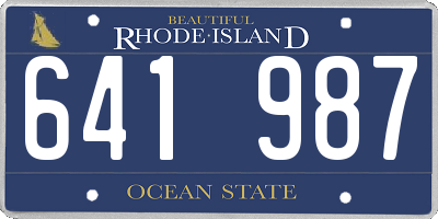 RI license plate 641987
