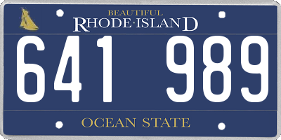 RI license plate 641989