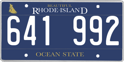 RI license plate 641992