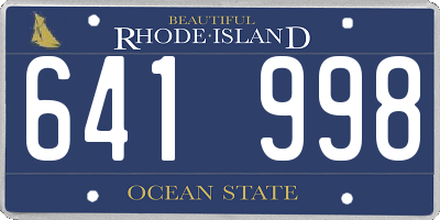 RI license plate 641998