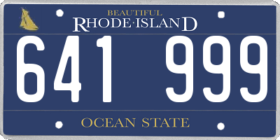 RI license plate 641999