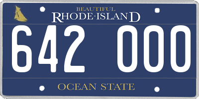 RI license plate 642000