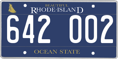 RI license plate 642002