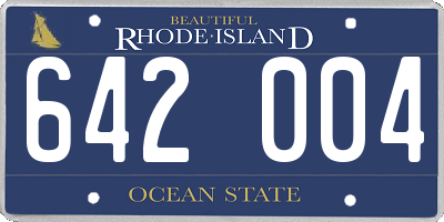 RI license plate 642004