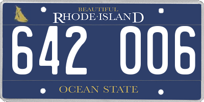 RI license plate 642006