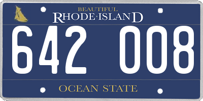 RI license plate 642008