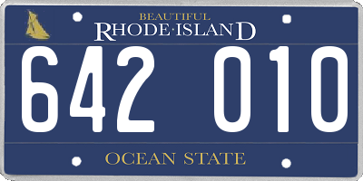 RI license plate 642010