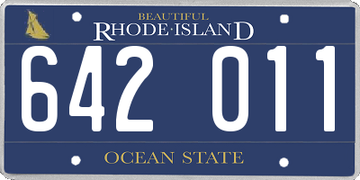 RI license plate 642011
