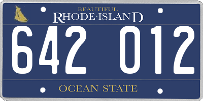 RI license plate 642012