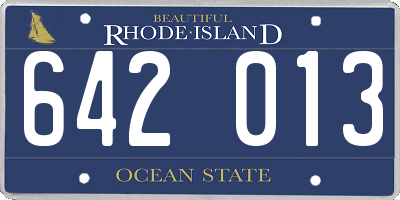 RI license plate 642013