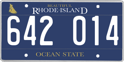 RI license plate 642014