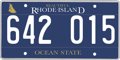 RI license plate 642015