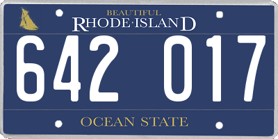 RI license plate 642017