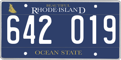 RI license plate 642019