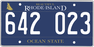 RI license plate 642023