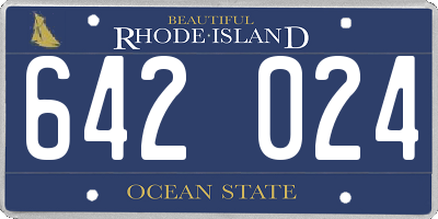 RI license plate 642024