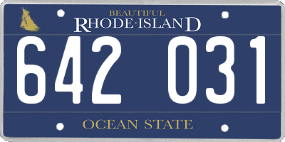 RI license plate 642031