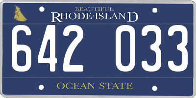 RI license plate 642033