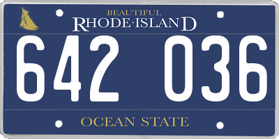 RI license plate 642036