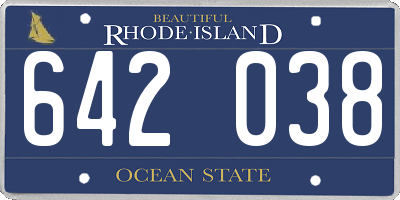 RI license plate 642038
