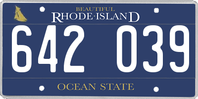 RI license plate 642039