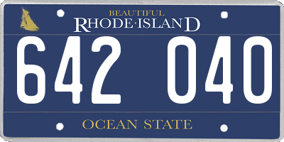 RI license plate 642040