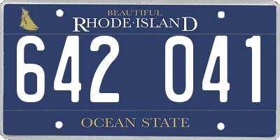 RI license plate 642041