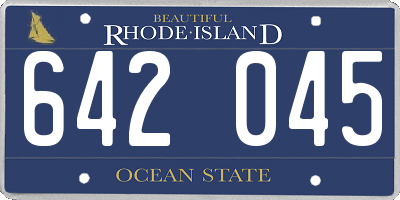 RI license plate 642045
