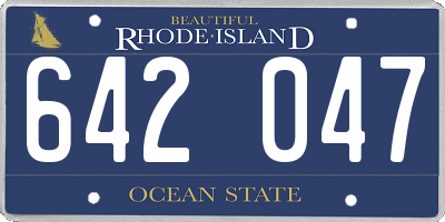 RI license plate 642047