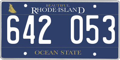 RI license plate 642053