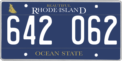 RI license plate 642062