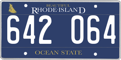 RI license plate 642064