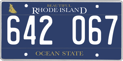 RI license plate 642067