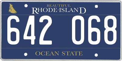 RI license plate 642068