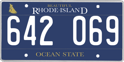 RI license plate 642069