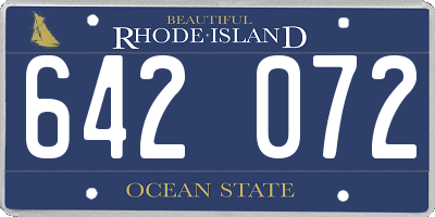 RI license plate 642072