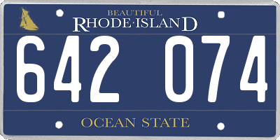 RI license plate 642074