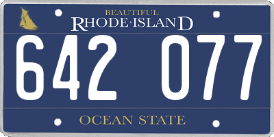 RI license plate 642077