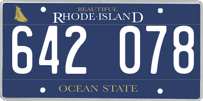 RI license plate 642078