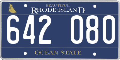 RI license plate 642080
