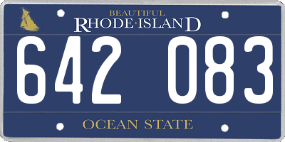 RI license plate 642083