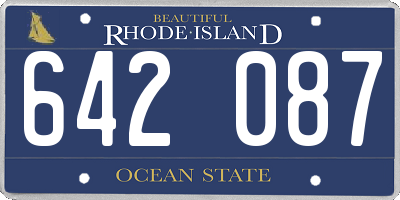 RI license plate 642087