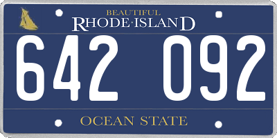 RI license plate 642092