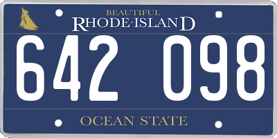 RI license plate 642098