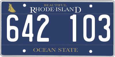 RI license plate 642103