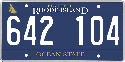 RI license plate 642104