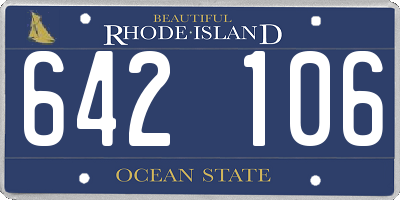 RI license plate 642106